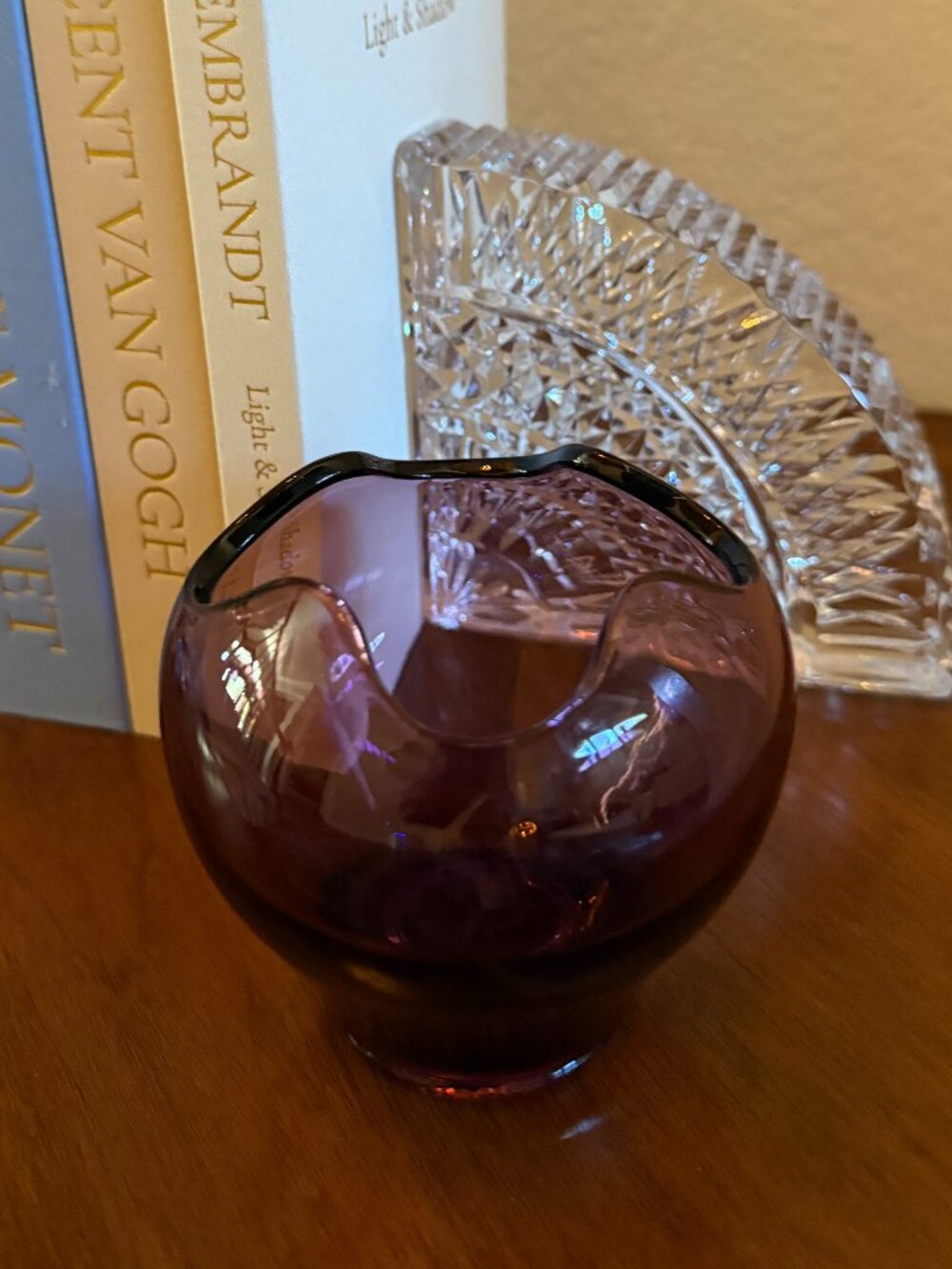 VTG Viking 'Epic' Amethyst Glass Rose Bowl